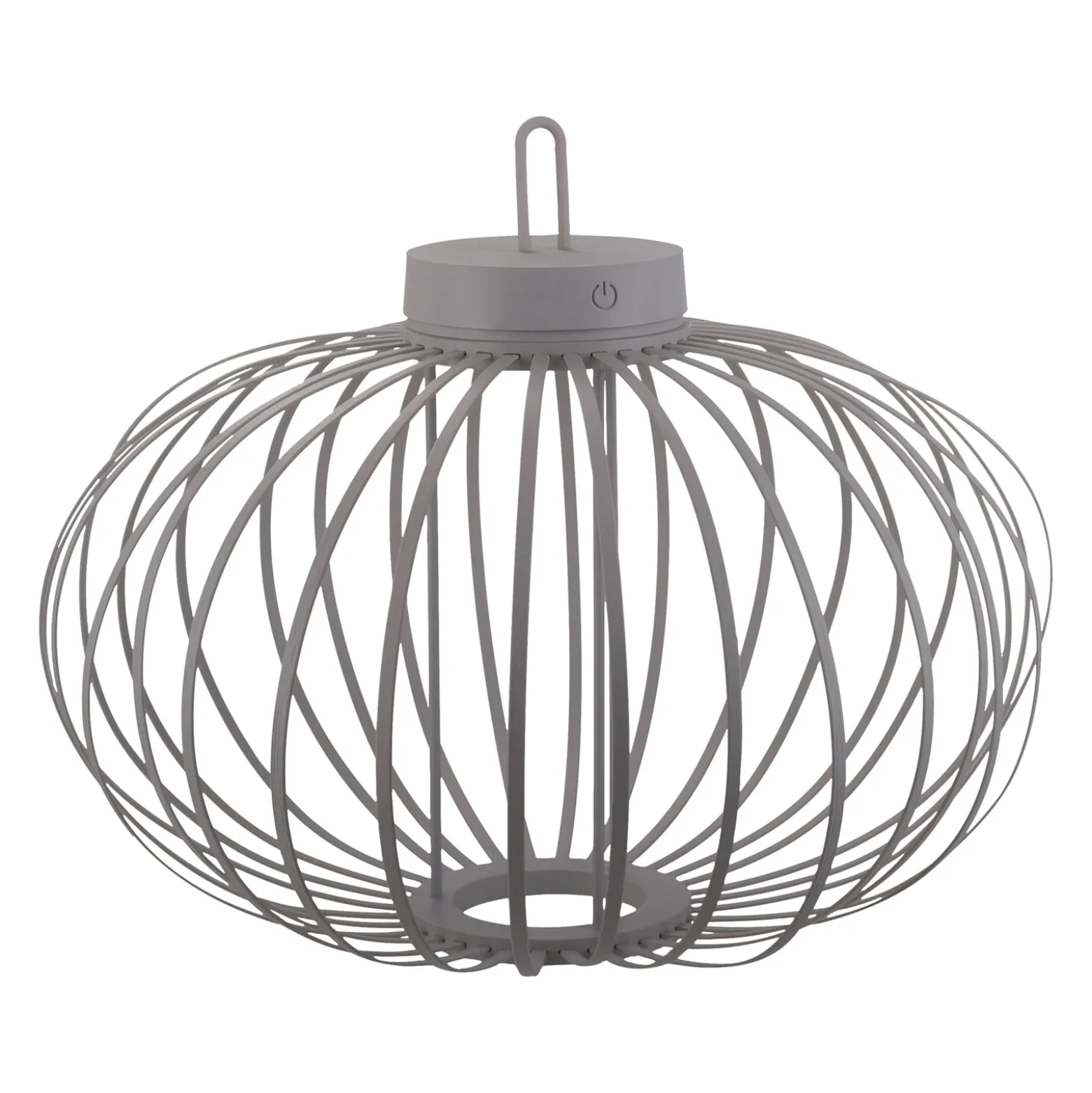 JUST LIGHT. LED-Akku-Tischlampe Akuba grau-beige 37cm Bambus