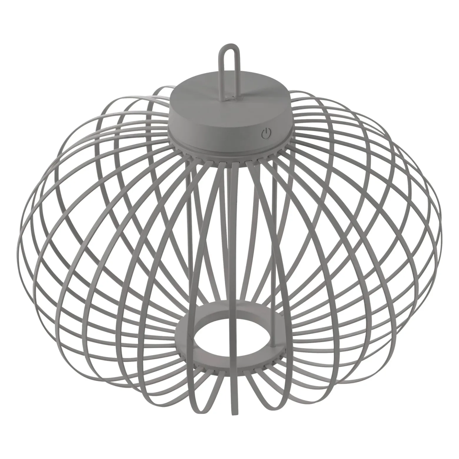 JUST LIGHT. LED-Akku-Tischlampe Akuba grau-beige 37cm Bambus
