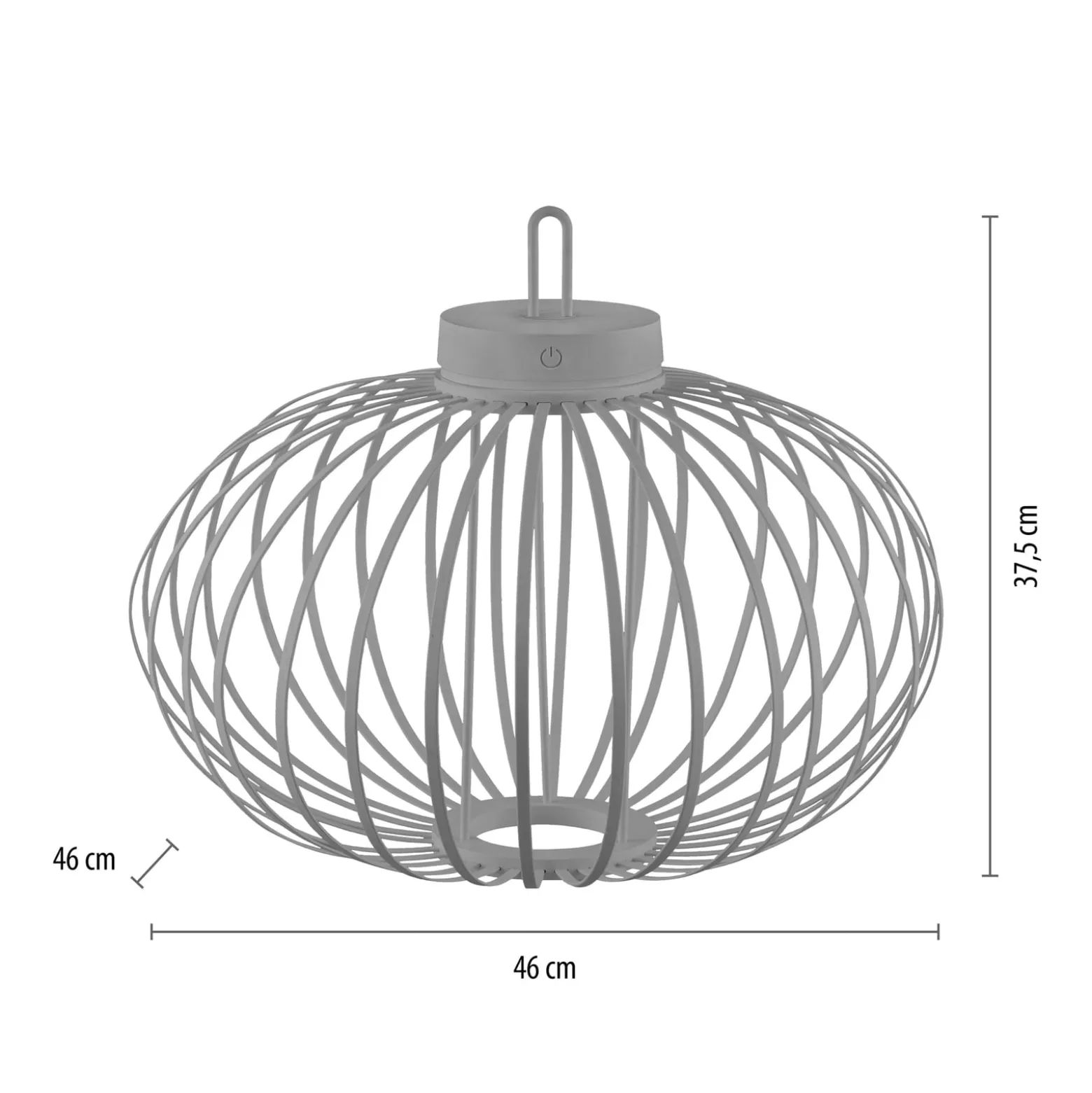 JUST LIGHT. LED-Akku-Tischlampe Akuba grau-beige 37cm Bambus