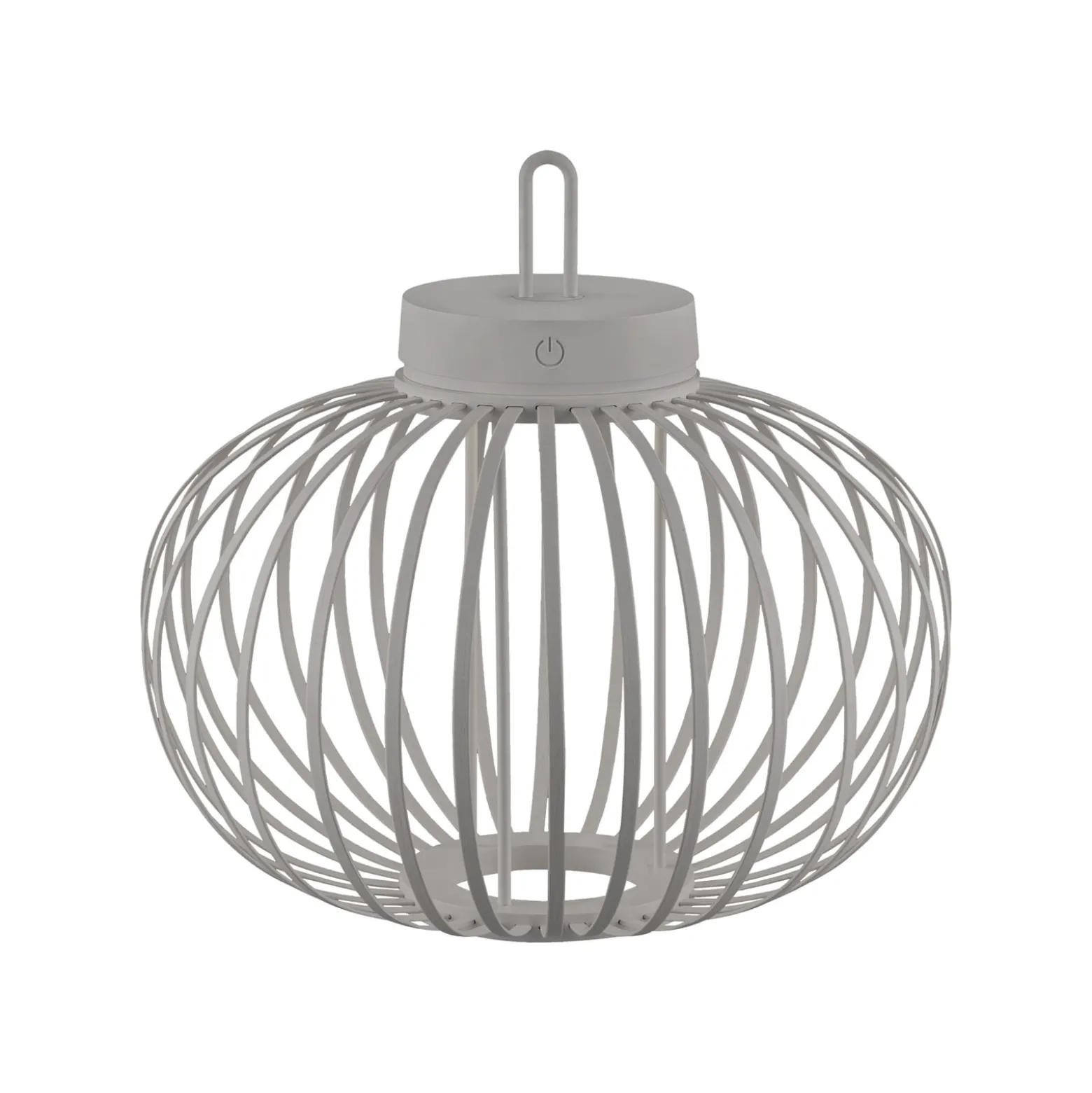 JUST LIGHT. LED-Akku-Tischlampe Akuba grau-beige 33cm Bambus