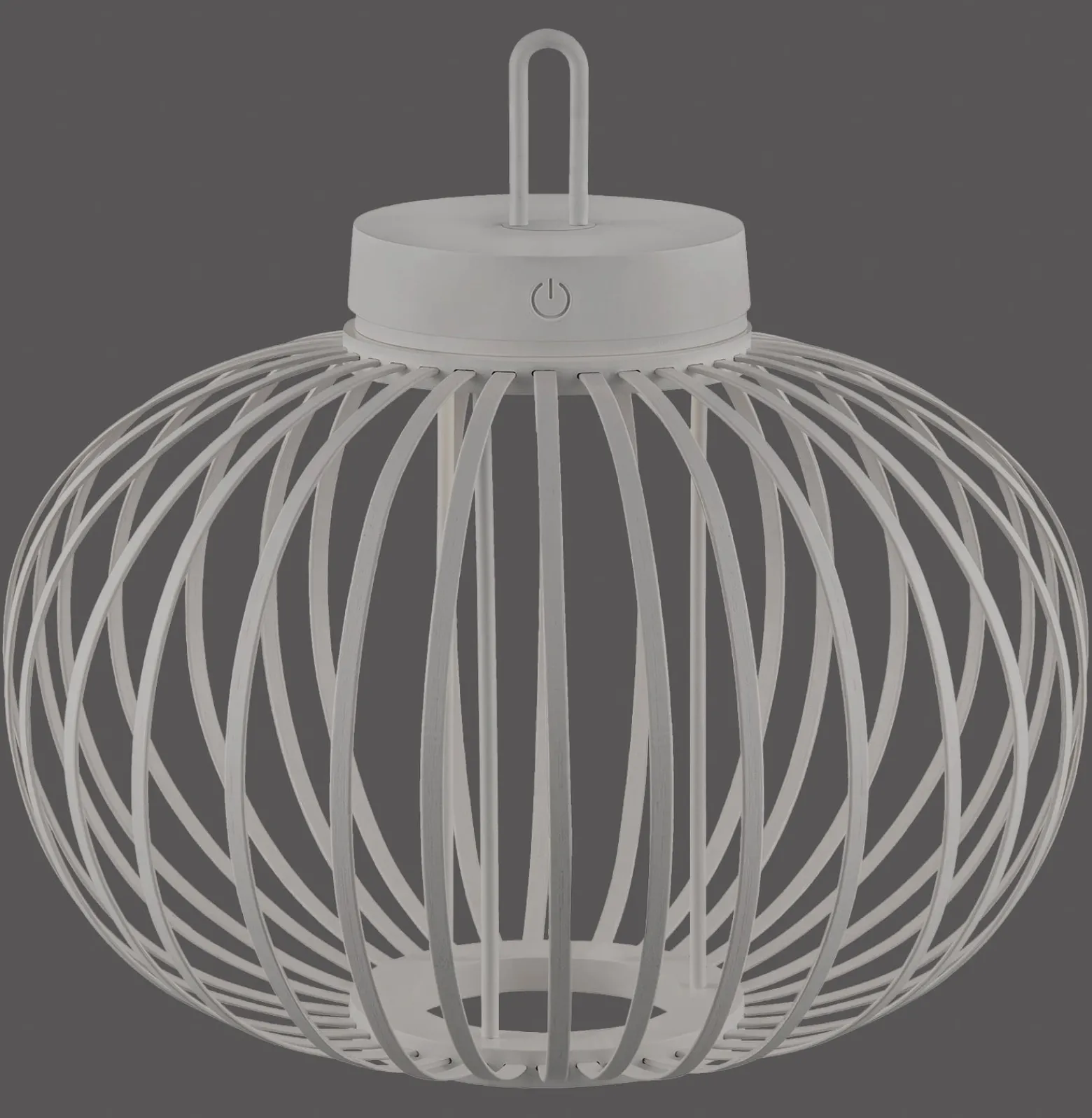 JUST LIGHT. LED-Akku-Tischlampe Akuba grau-beige 33cm Bambus