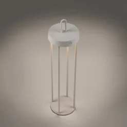 JUST LIGHT. LED-Akku-Tischlampe Anselm grau-beige 50cm Eisen