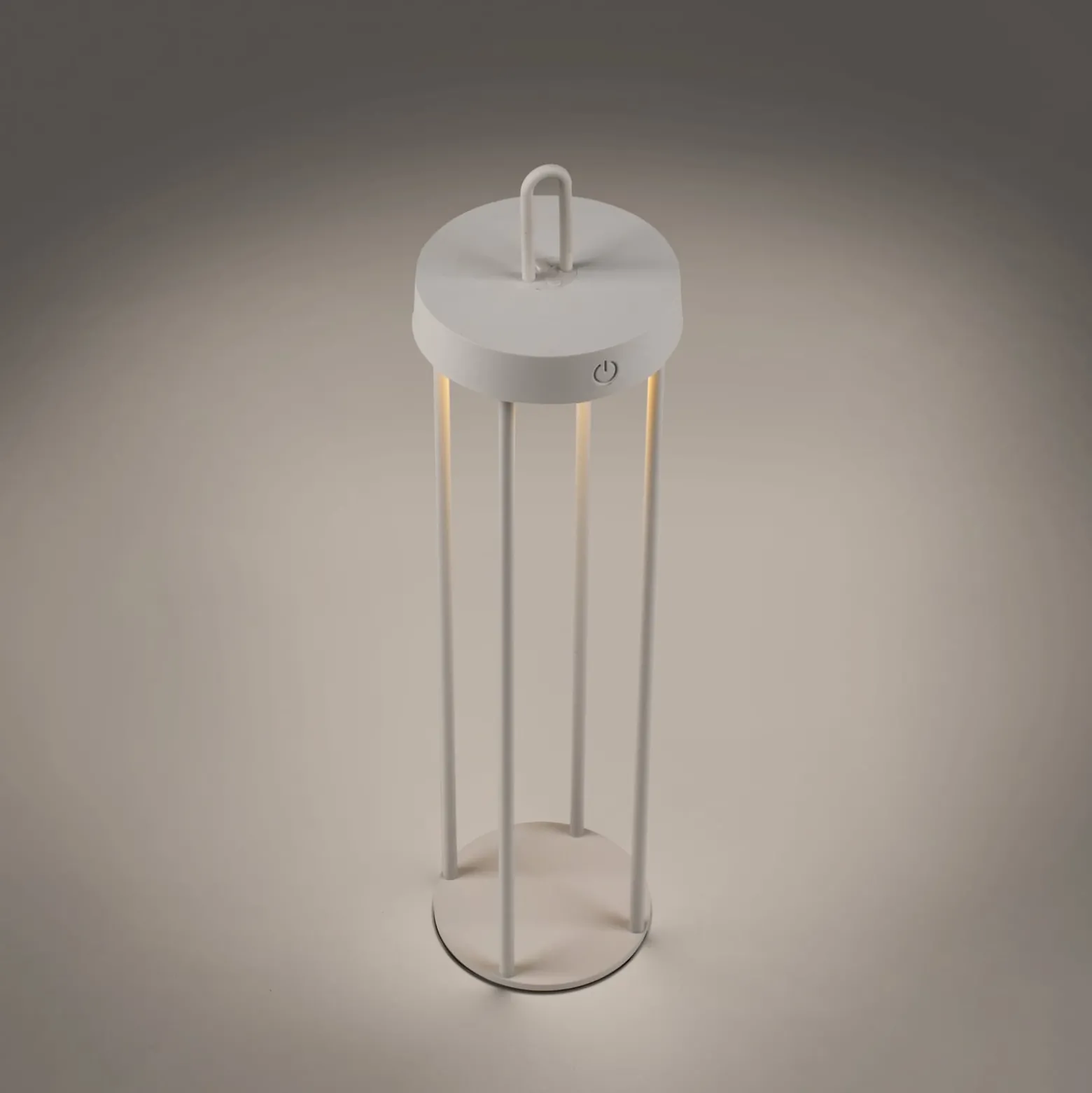 JUST LIGHT. LED-Akku-Tischlampe Anselm grau-beige 50cm Eisen