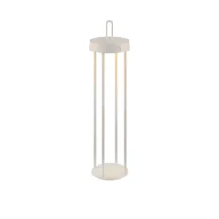 JUST LIGHT. LED-Akku-Tischlampe Anselm grau-beige 50cm Eisen