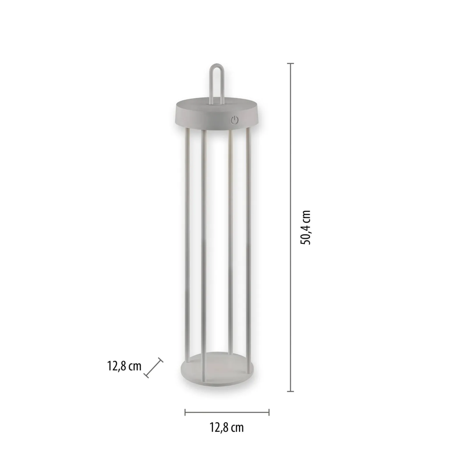 JUST LIGHT. LED-Akku-Tischlampe Anselm grau-beige 50cm Eisen