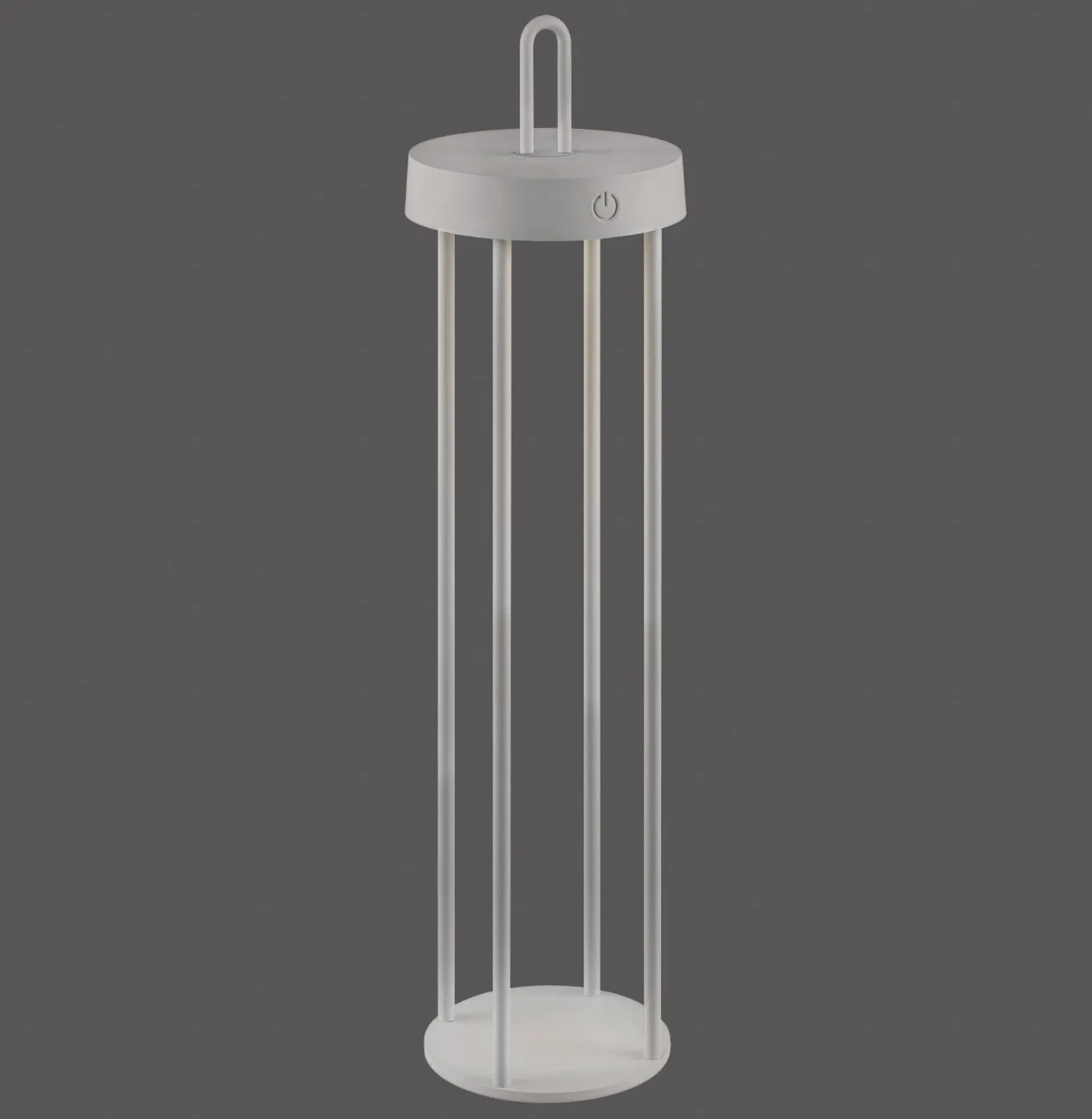 JUST LIGHT. LED-Akku-Tischlampe Anselm grau-beige 50cm Eisen