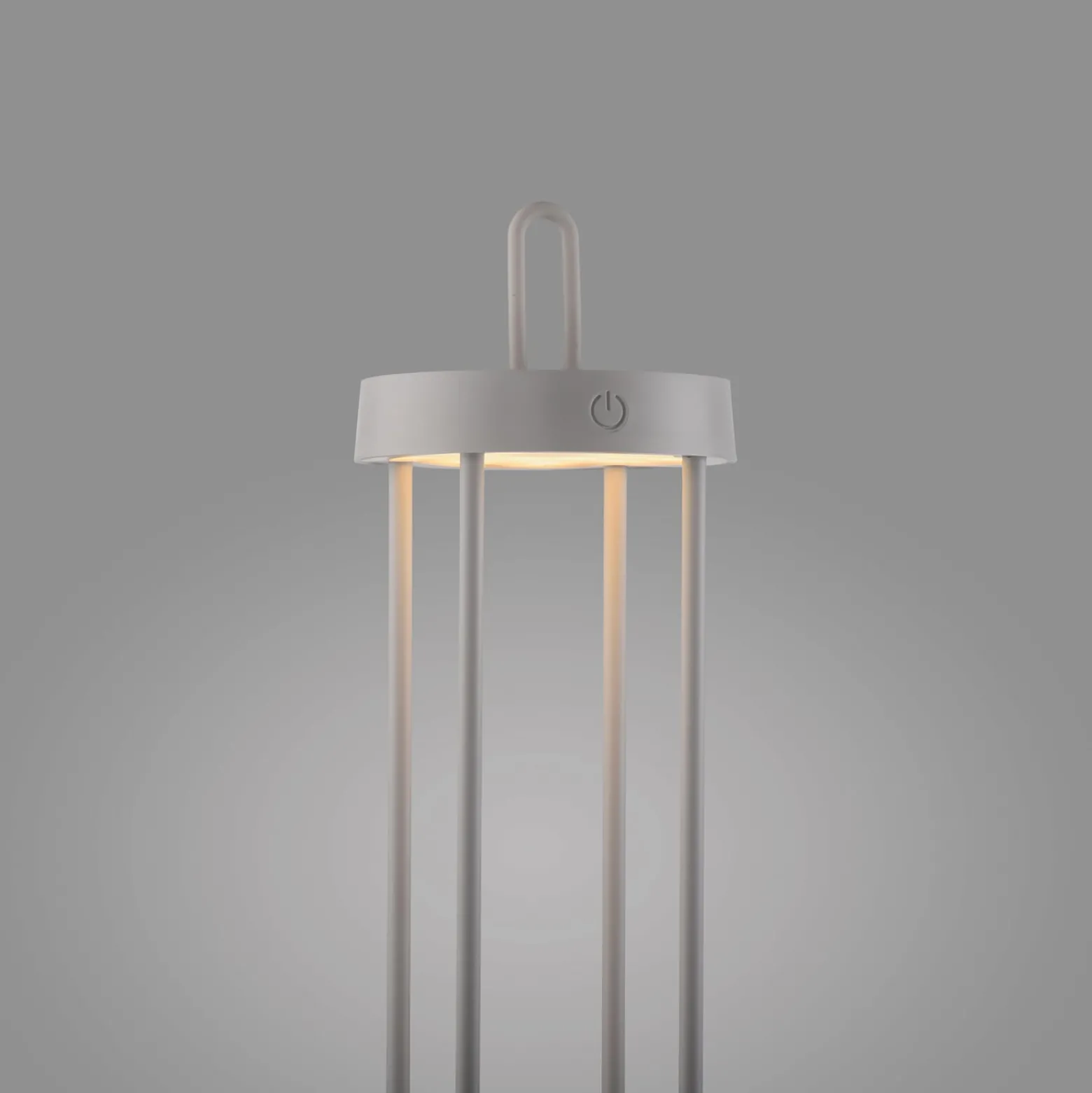 JUST LIGHT. LED-Akku-Tischlampe Anselm grau-beige 50cm Eisen