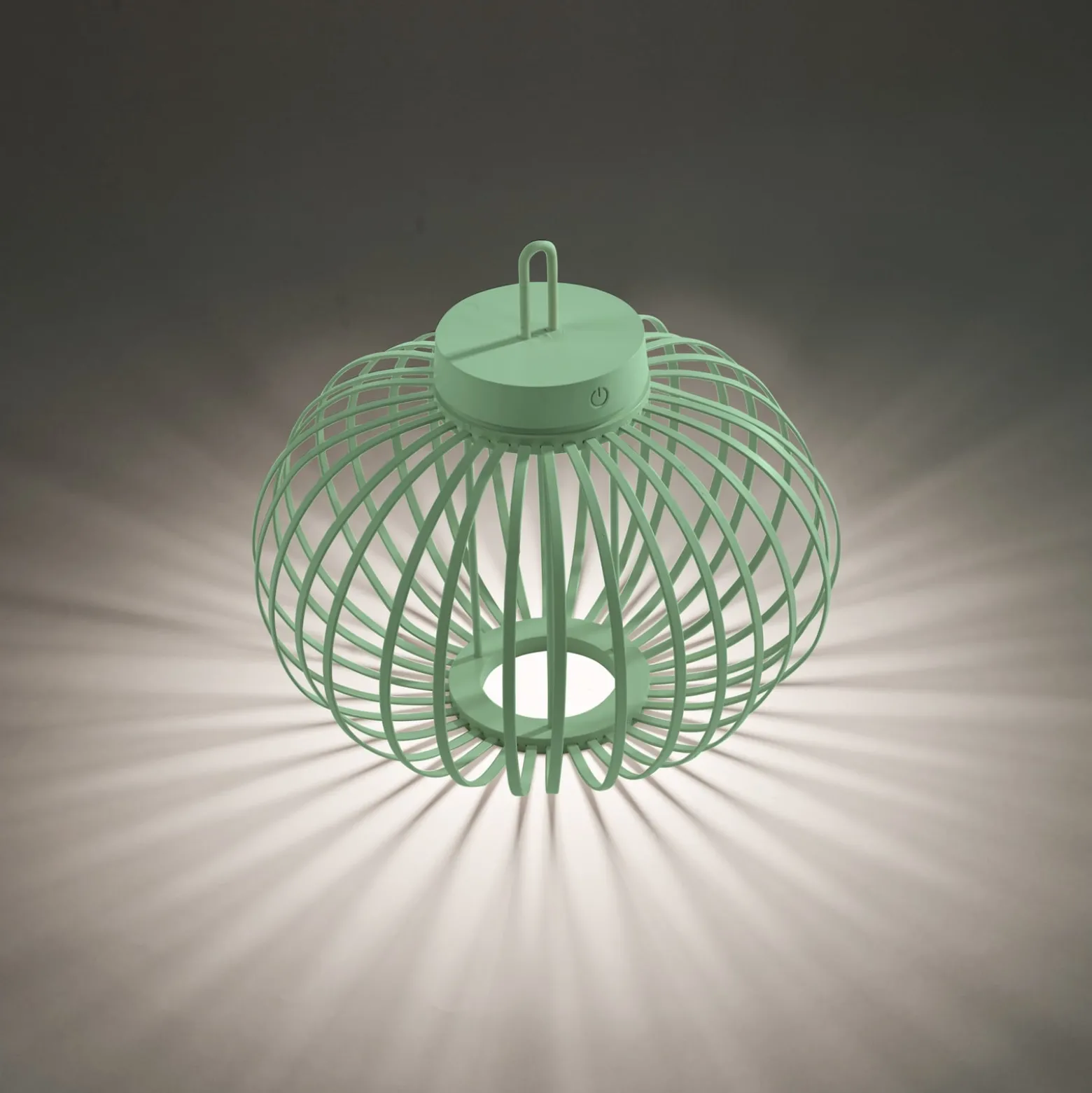 JUST LIGHT. LED-Akku-Tischleuchte Akuba, grün, 33 cm, Bambus