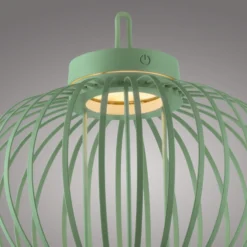 JUST LIGHT. LED-Akku-Tischleuchte Akuba, grün, 33 cm, Bambus