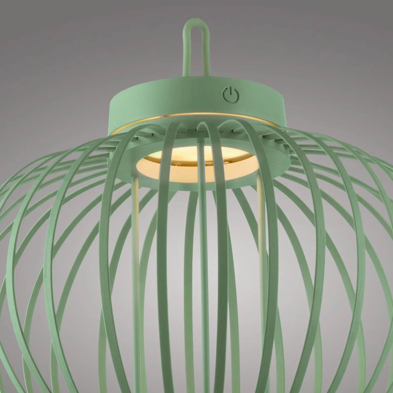 JUST LIGHT. LED-Akku-Tischleuchte Akuba, grün, 33 cm, Bambus
