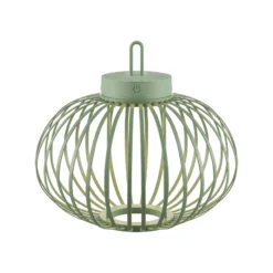 JUST LIGHT. LED-Akku-Tischleuchte Akuba, grün, 33 cm, Bambus