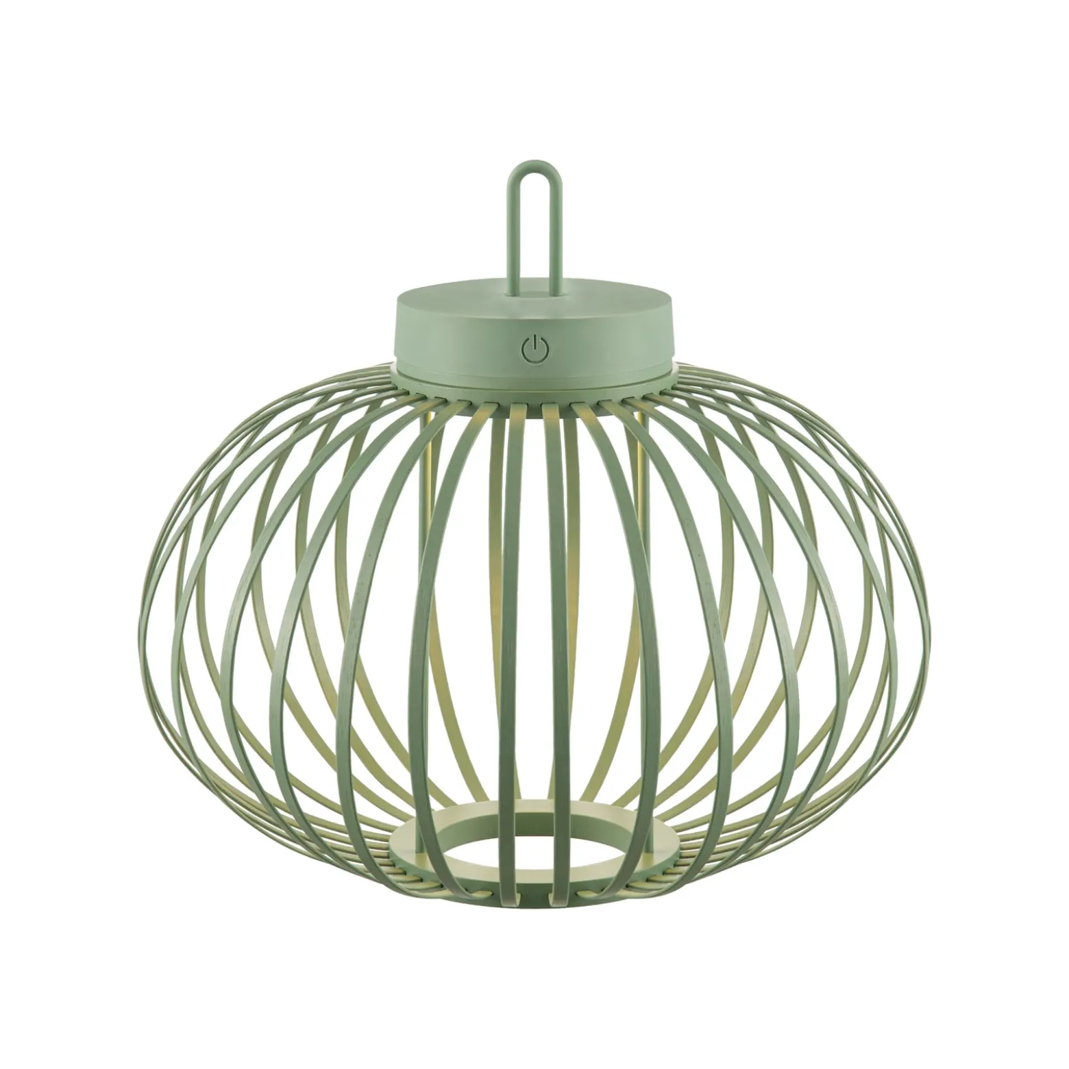 JUST LIGHT. LED-Akku-Tischleuchte Akuba, grün, 33 cm, Bambus