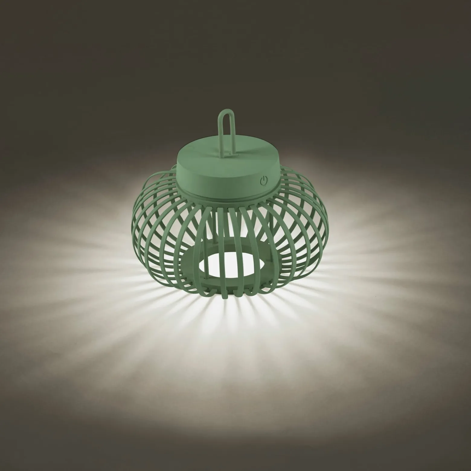 JUST LIGHT. LED-Akku-Tischleuchte Akuba, grün, 22 cm, Bambus