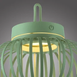 JUST LIGHT. LED-Akku-Tischleuchte Akuba, grün, 22 cm, Bambus