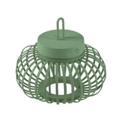 JUST LIGHT. LED-Akku-Tischleuchte Akuba, grün, 22 cm, Bambus