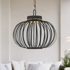 JUST LIGHT. LED-Akku-Tischleuchte Akuba schwarz 33 cm Bambus