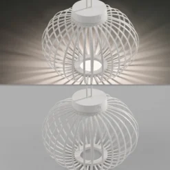 JUST LIGHT. LED-Akku-Tischleuchte Akuba, weiß, 33 cm, Bambus