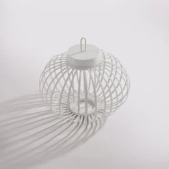 JUST LIGHT. LED-Akku-Tischleuchte Akuba, weiß, 33 cm, Bambus