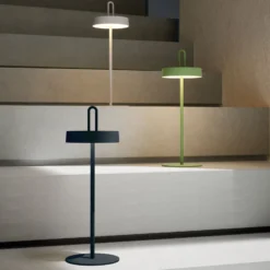 JUST LIGHT. LED-Akku-Tischleuchte Amag, grün, Eisen, IP44