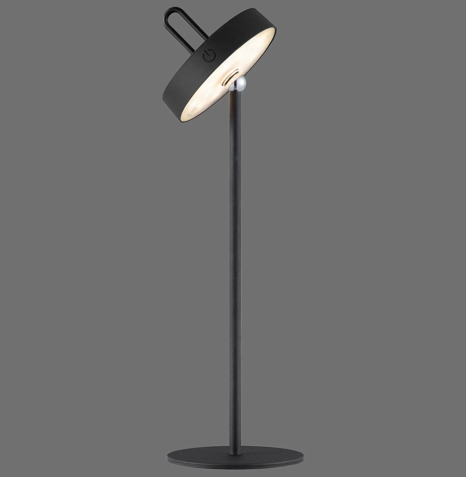 JUST LIGHT. LED-Akku-Tischleuchte Amag, schwarz, Eisen, IP44