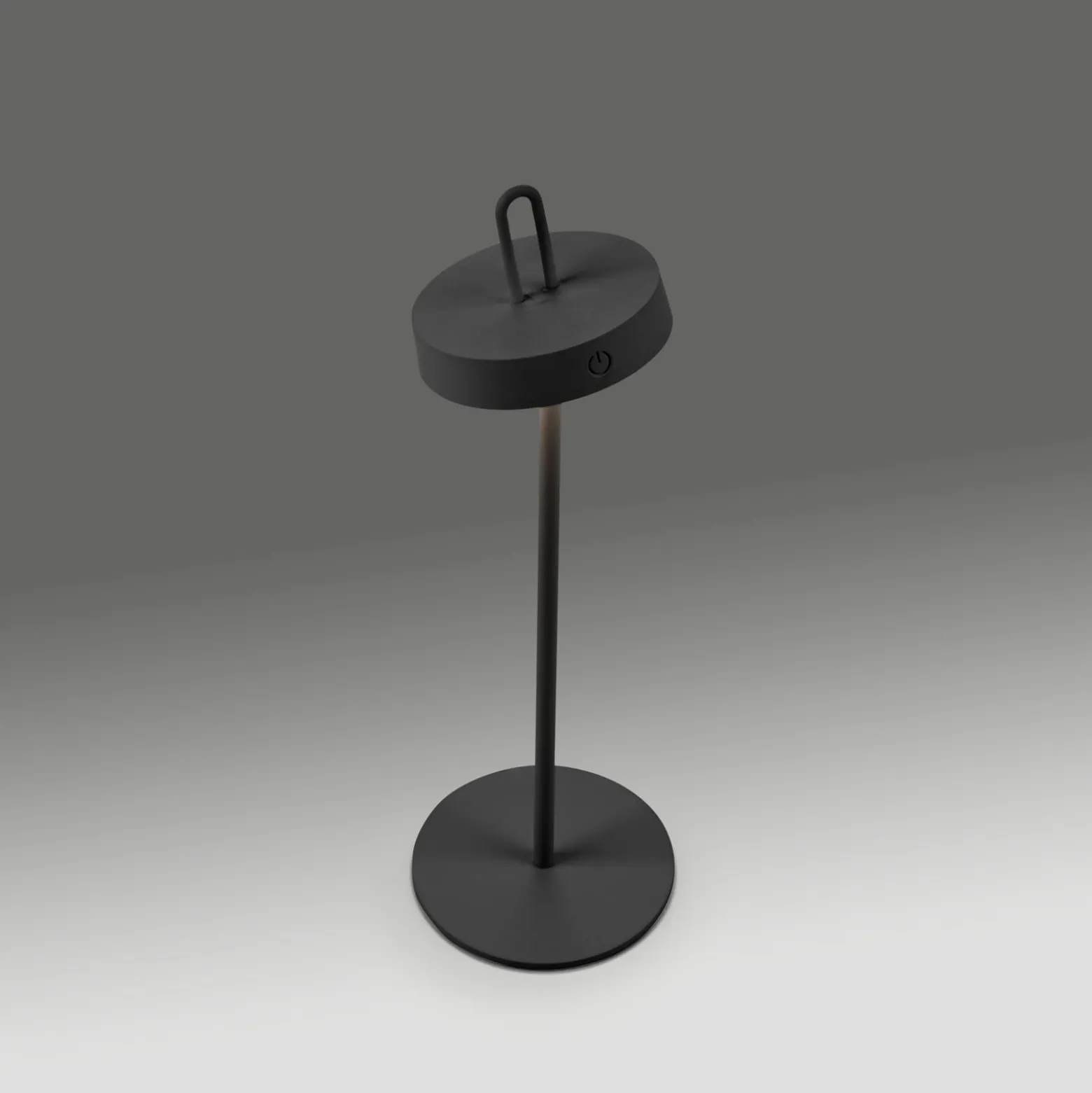 JUST LIGHT. LED-Akku-Tischleuchte Amag, schwarz, Eisen, IP44