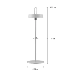 JUST LIGHT. LED-Akku-Tischleuchte Amag, weiß, Eisen, IP44