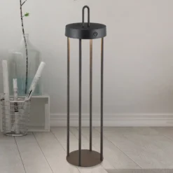 JUST LIGHT. LED-Akku-Tischleuchte Anselm schwarz 50 cm Eisen