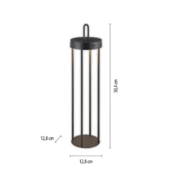 JUST LIGHT. LED-Akku-Tischleuchte Anselm schwarz 50 cm Eisen