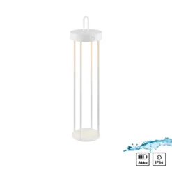 JUST LIGHT. LED-Akku-Tischleuchte Anselm, weiß, 50 cm, Eisen