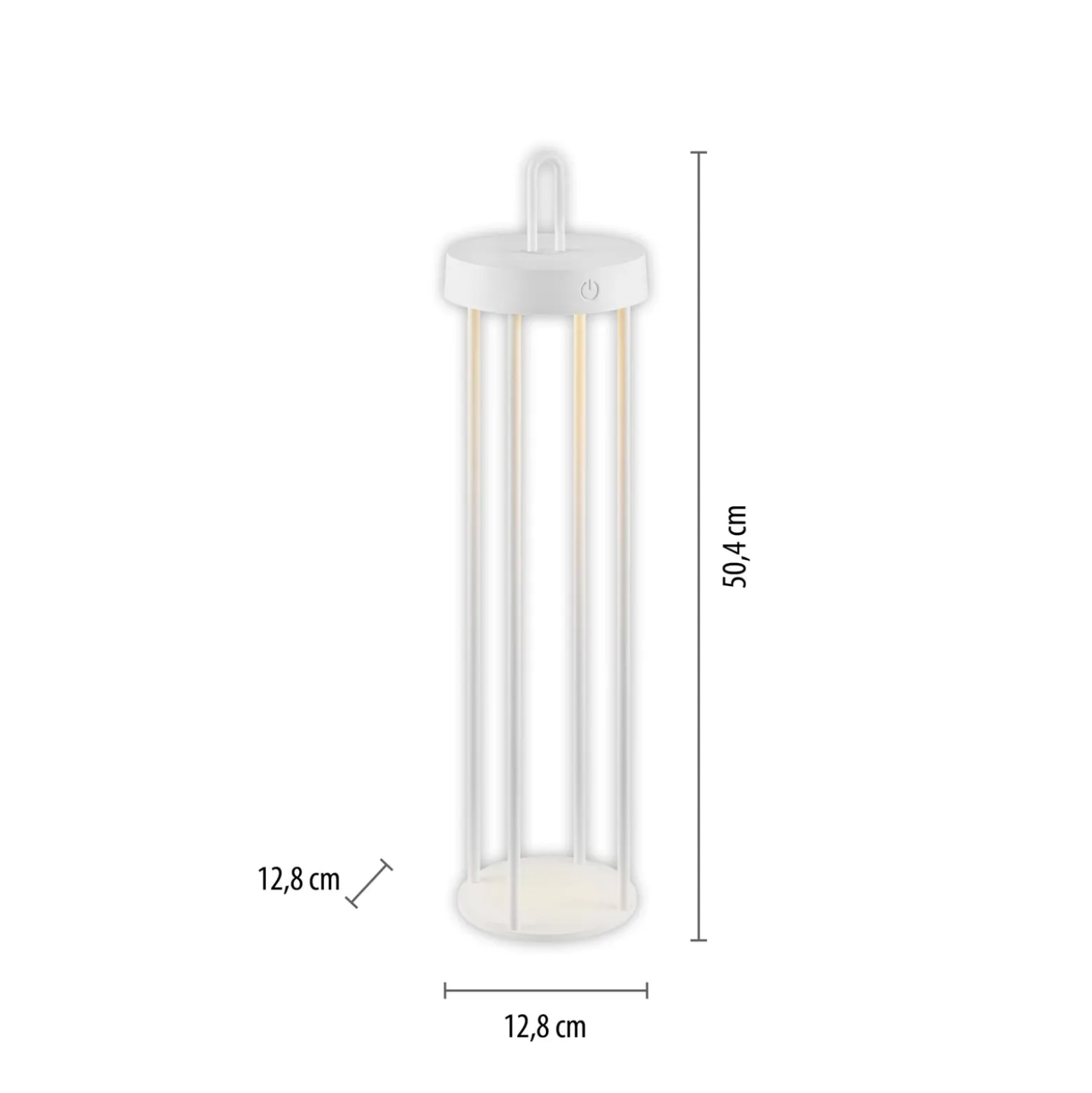 JUST LIGHT. LED-Akku-Tischleuchte Anselm, weiß, 50 cm, Eisen