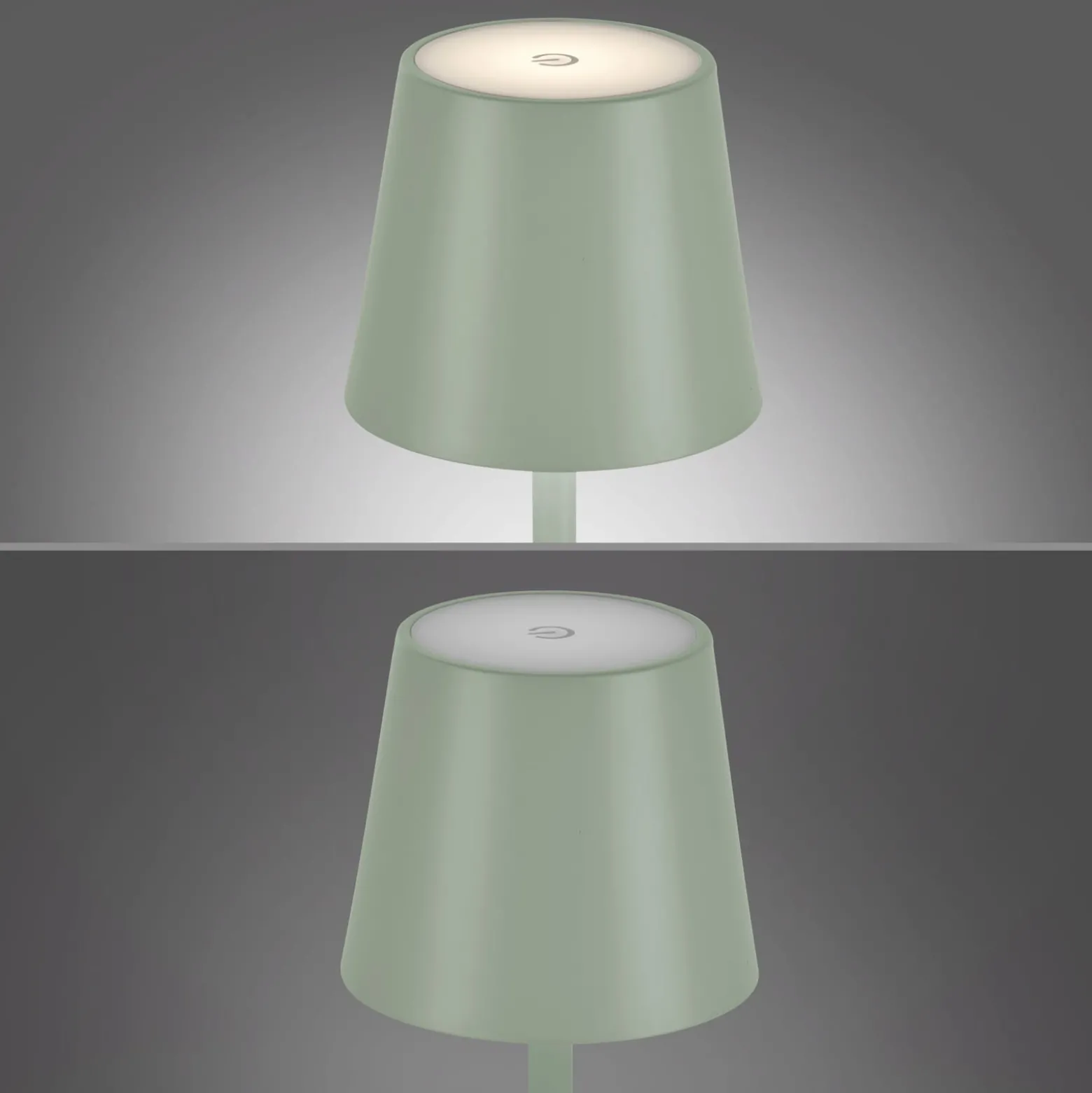 JUST LIGHT. LED-Akku-Tischleuchte Euria, grün, Eisen, IP54