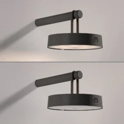 JUST LIGHT. LED-Akku-Wandlampe Arma, schwarz Kunststoff IP44