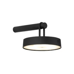 JUST LIGHT. LED-Akku-Wandlampe Arma, schwarz Kunststoff IP44