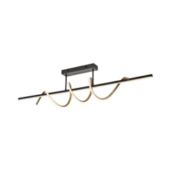 JUST LIGHT. LED-Deckenleuchte Emanda, Eisen, schwarz-messing