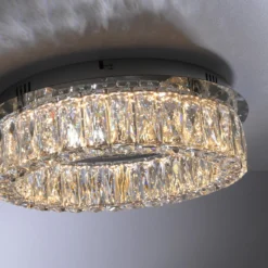 JUST LIGHT. LED-Deckenleuchte Kulunka, Eisen, Kristallglas