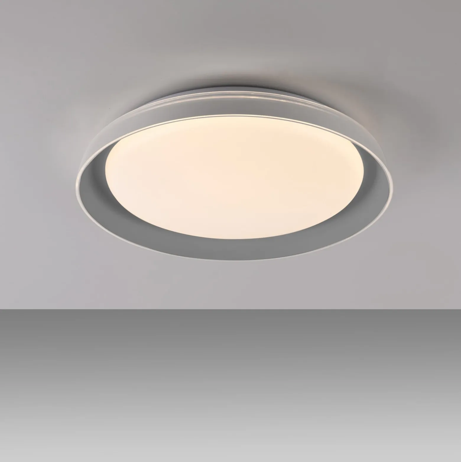 JUST LIGHT. LED-Deckenleuchte Sati, Kunststoff, grau