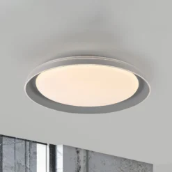 JUST LIGHT. LED-Deckenleuchte Sati, Kunststoff, grau