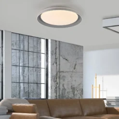 JUST LIGHT. LED-Deckenleuchte Sati, Kunststoff, grau