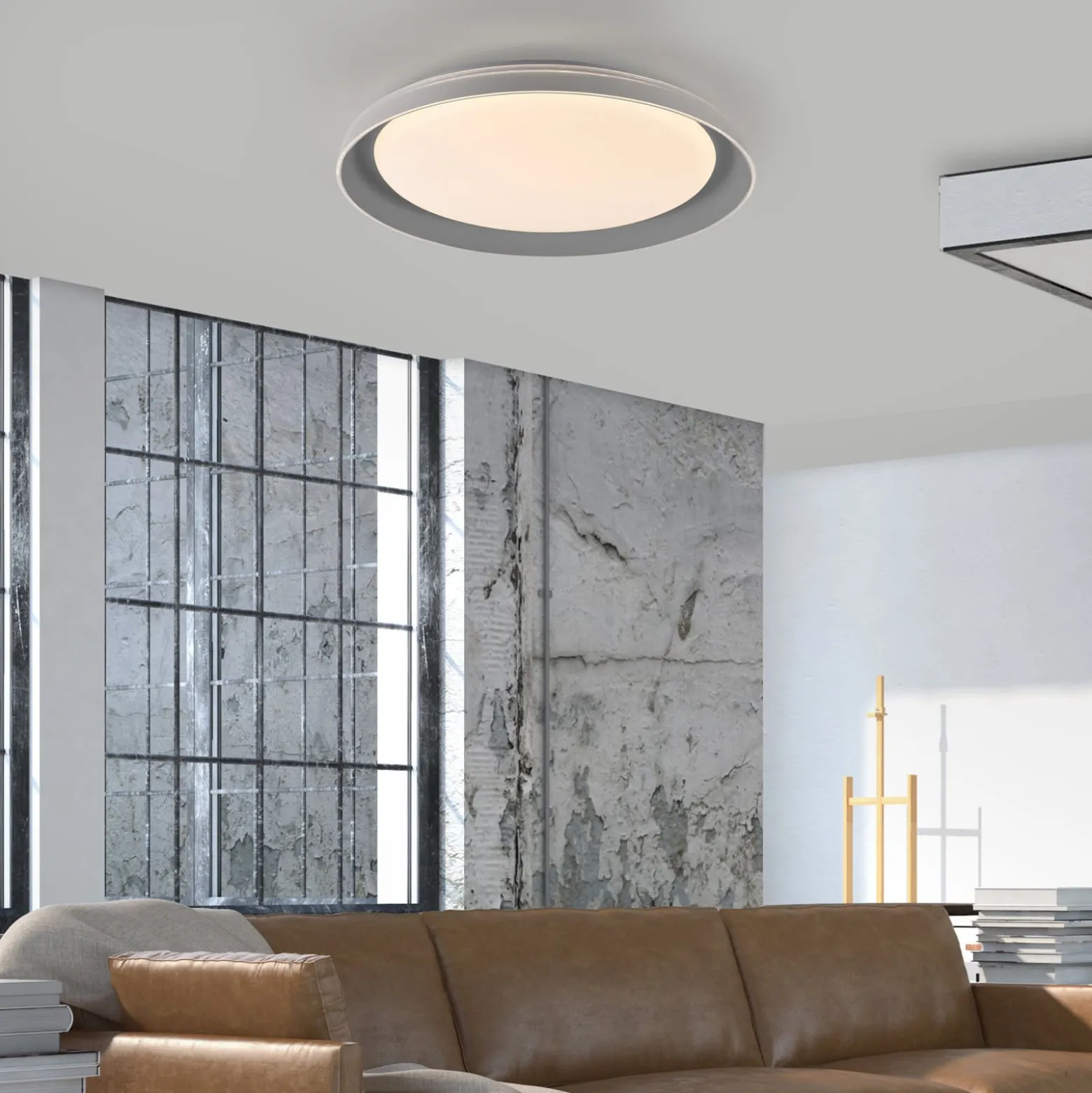JUST LIGHT. LED-Deckenleuchte Sati, Kunststoff, grau