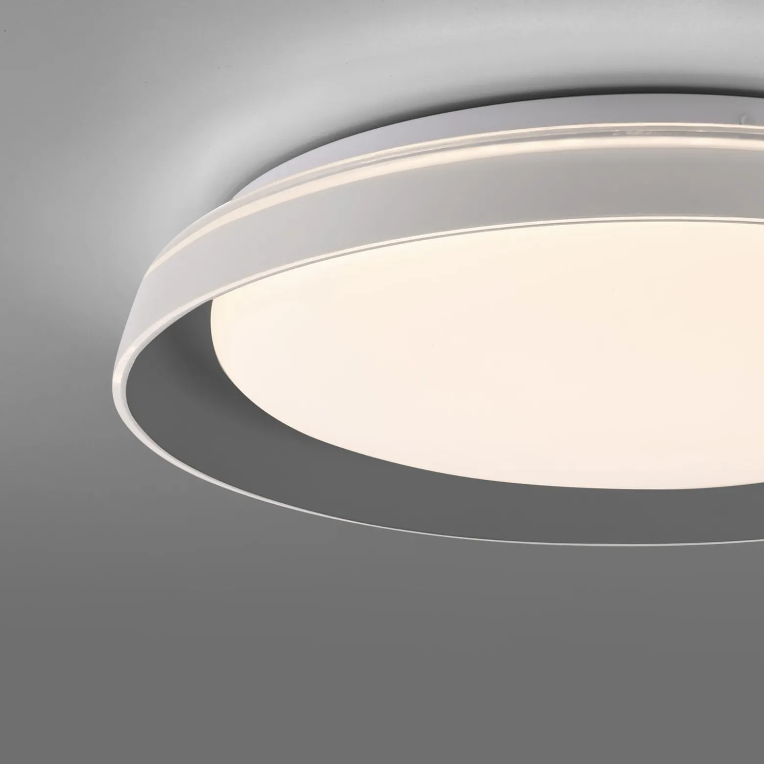 JUST LIGHT. LED-Deckenleuchte Sati, Kunststoff, grau
