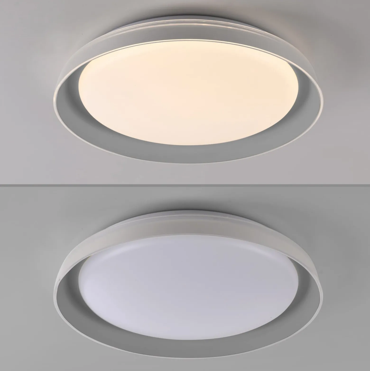 JUST LIGHT. LED-Deckenleuchte Sati, Kunststoff, grau
