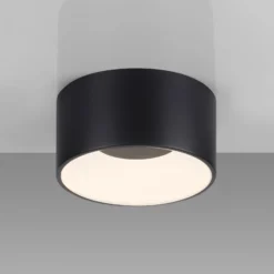 JUST LIGHT. LED-Deckenleuchte Tanika schwarz, Ø16cm, dimmbar