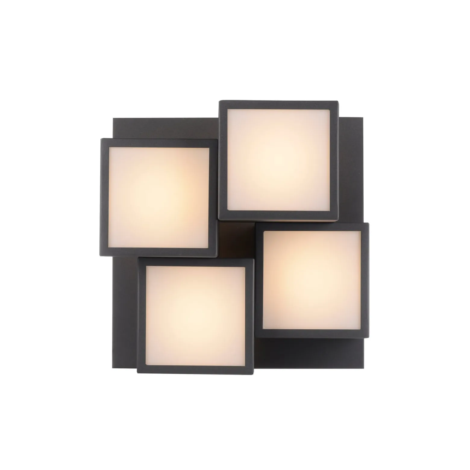 JUST LIGHT. LED-Deckenleuchte Tetris, Eisen, 3000 K, schwarz