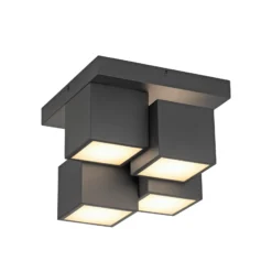 JUST LIGHT. LED-Deckenleuchte Tetris, Eisen, 3000 K, schwarz