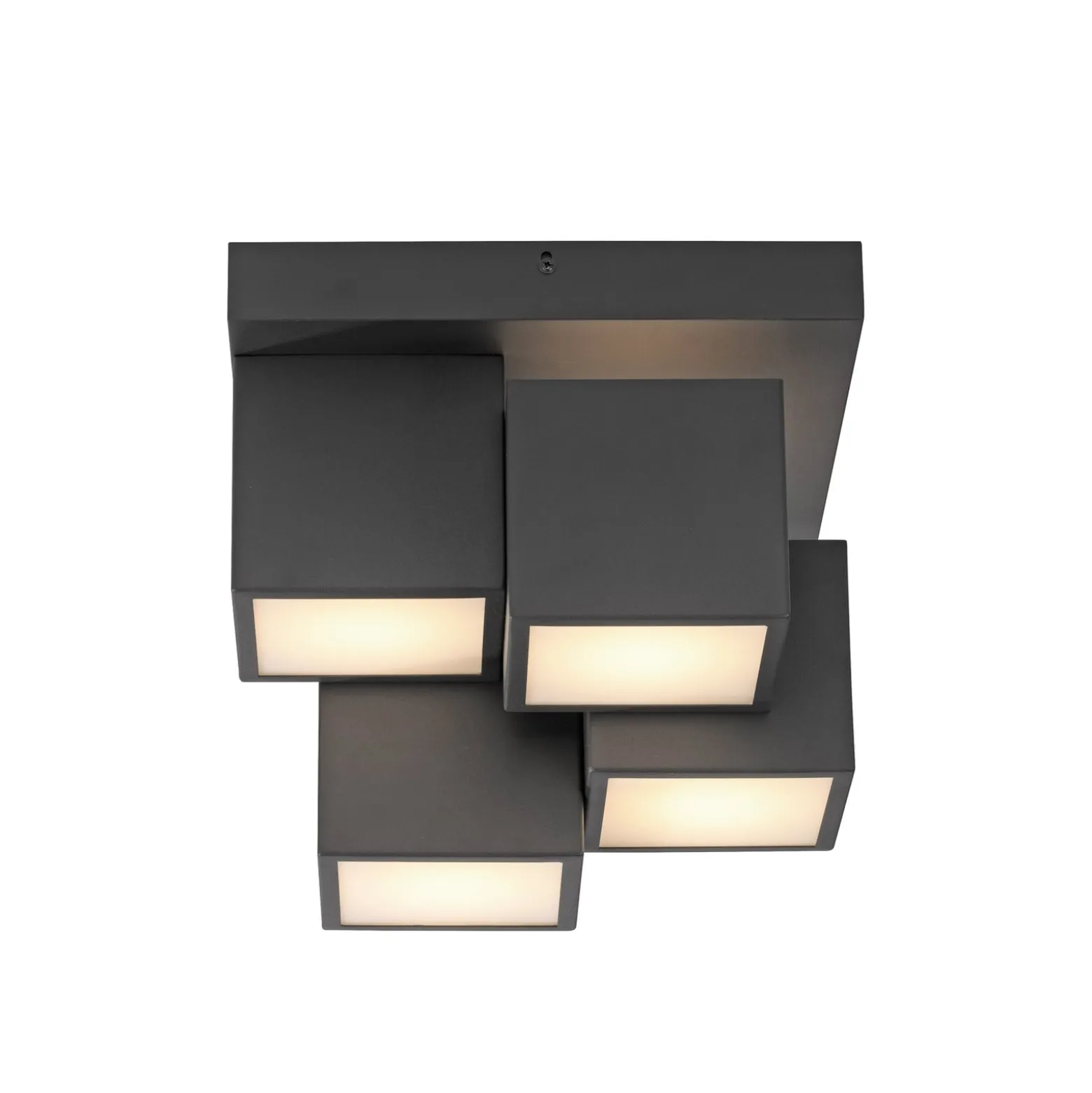 JUST LIGHT. LED-Deckenleuchte Tetris, Eisen, 3000 K, schwarz