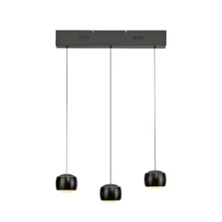 JUST LIGHT. LED-Hängelampe Ballini, schwarz, 3-fl., Switchmo