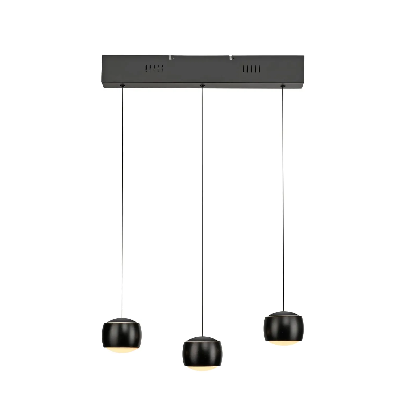 JUST LIGHT. LED-Hängelampe Ballini, schwarz, 3-fl., Switchmo