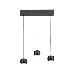 JUST LIGHT. LED-Hängelampe Ballini, schwarz, 3-fl., Switchmo