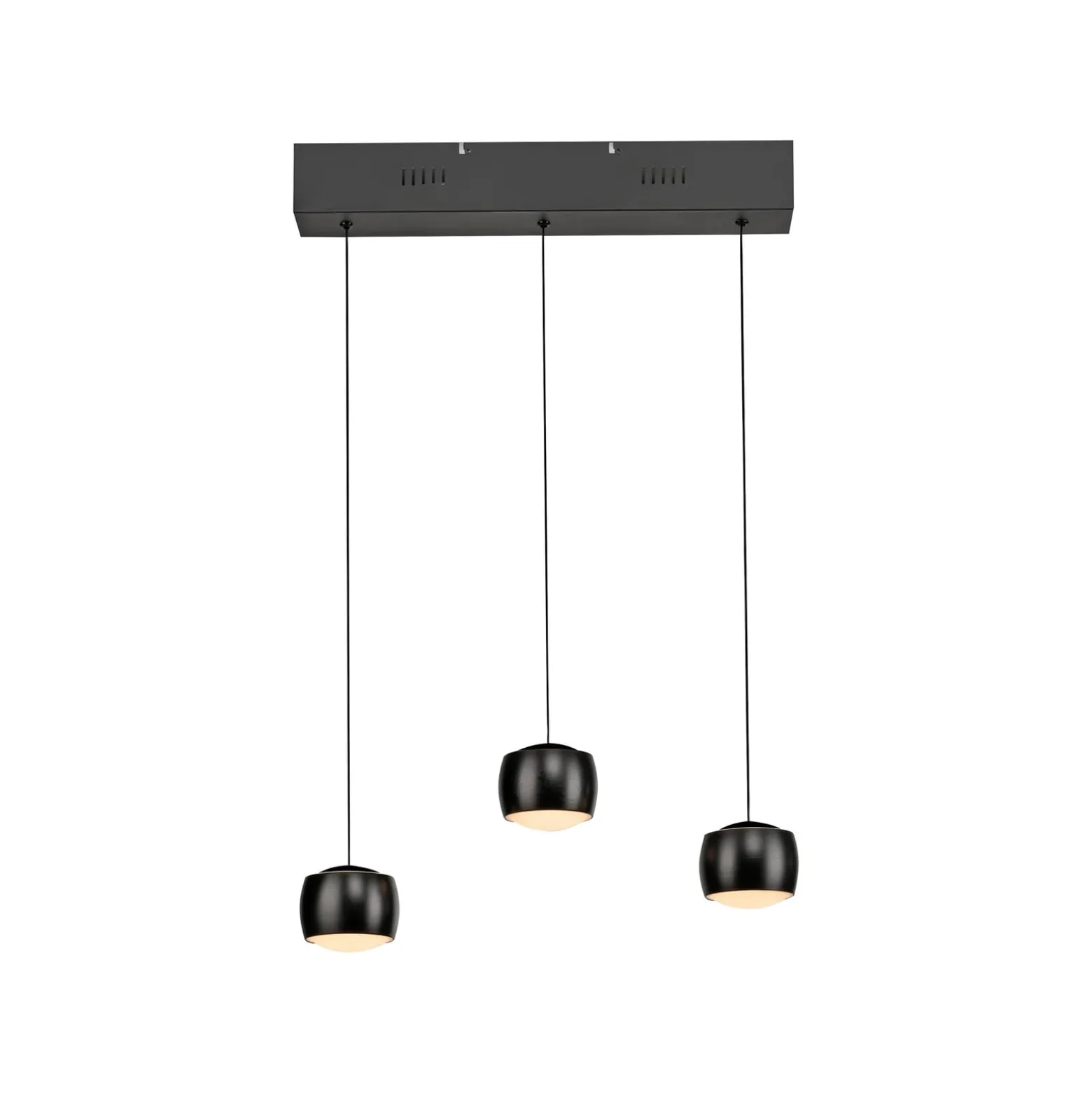 JUST LIGHT. LED-Hängelampe Ballini, schwarz, 3-fl., Switchmo