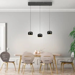 JUST LIGHT. LED-Hängelampe Ballini, schwarz, 3-fl., Switchmo